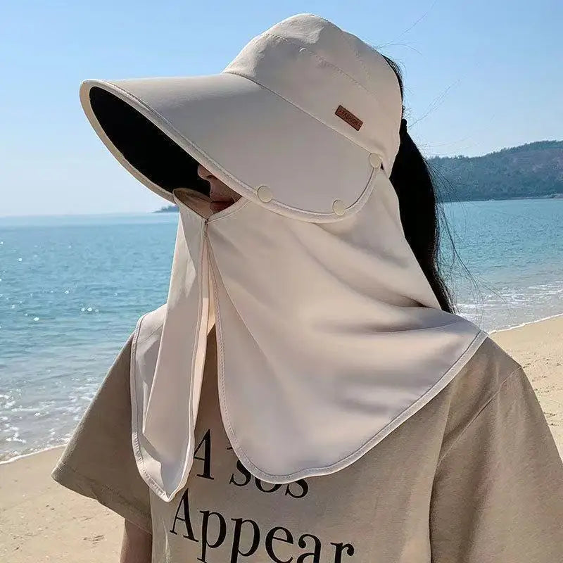 Women Anti UV Sunshade Shawl Cap Detachable Wide Brim Visor For Outdoor Sports Beach Travel Accessory Oasis Select A2