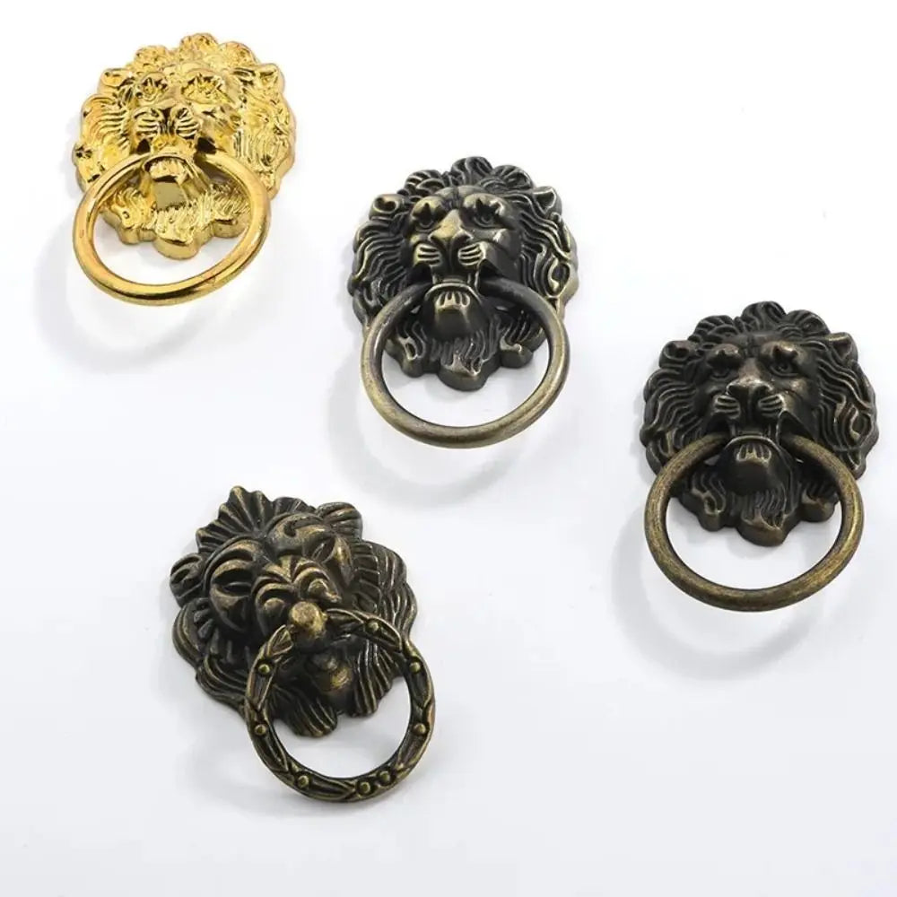 New Antique Lion Head Door Handle Decorative Pull Zinc Alloy Kitchen Cabinet Handles Home Hardware Multifunctional Drawer Knobs Oasis Select