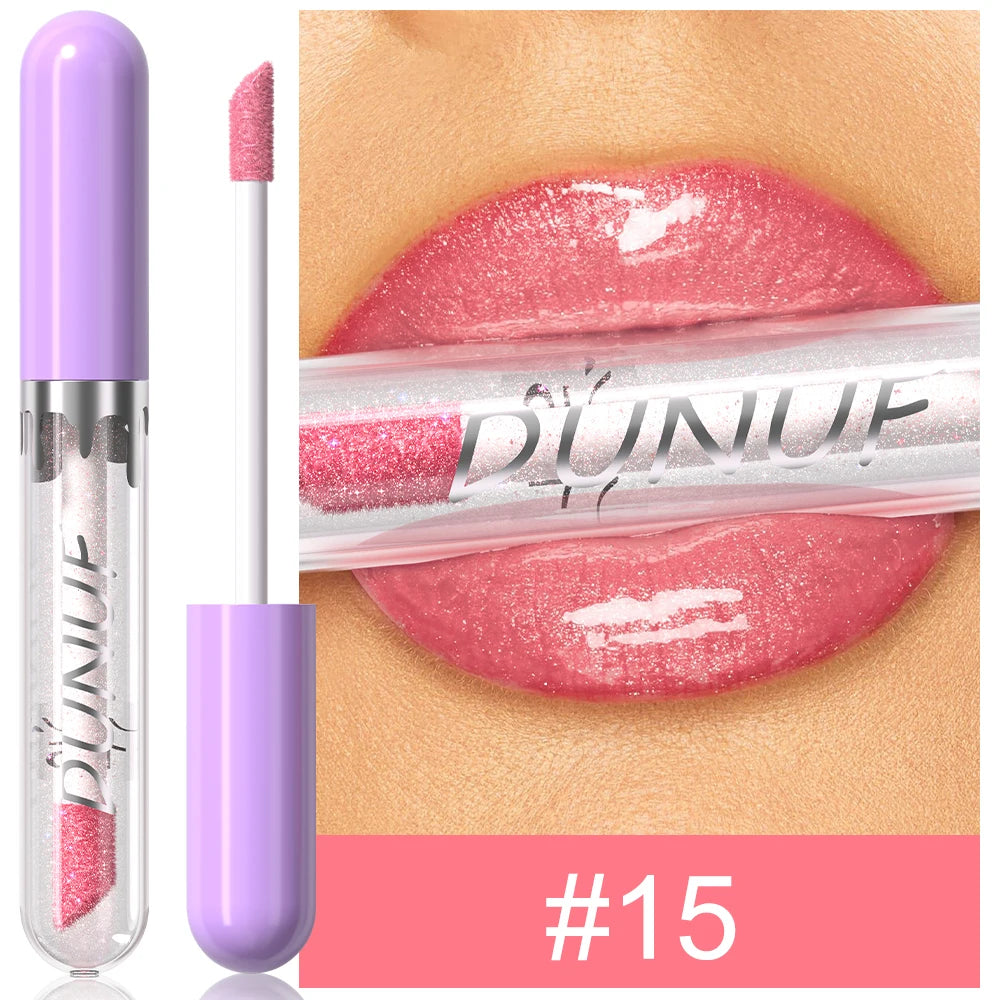 DUNUF Pearl Lip Gloss Moisturizing Lip Gloss Easy Color Lipstick Oasis Select 15