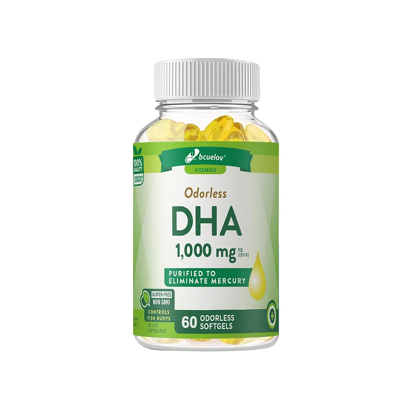 Bcuelov High Potency DHA Capsules – Brain & Cognitive Support DHA Brain Supplement Oasis Select 60capsule-A bottle