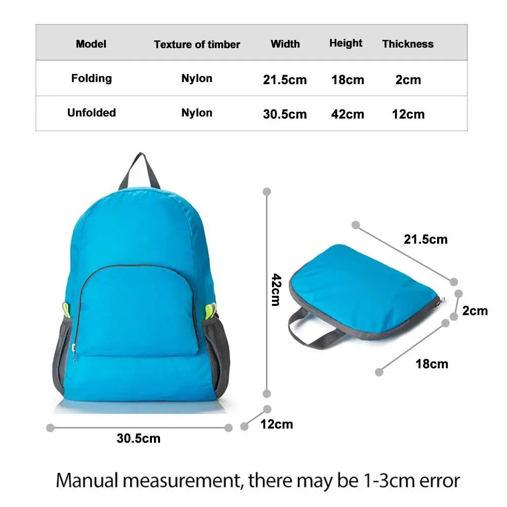 Foldable Ultralight Waterproof Nylon Daypack – 20–35L Backpack