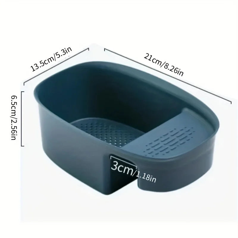 1pc - Plastic Drain Basket Filter, Rice Bowl, Drain Basket, Fruit Bowl, Laundry Basket, Handle, Home Kitchen Organizer Oasis Select
