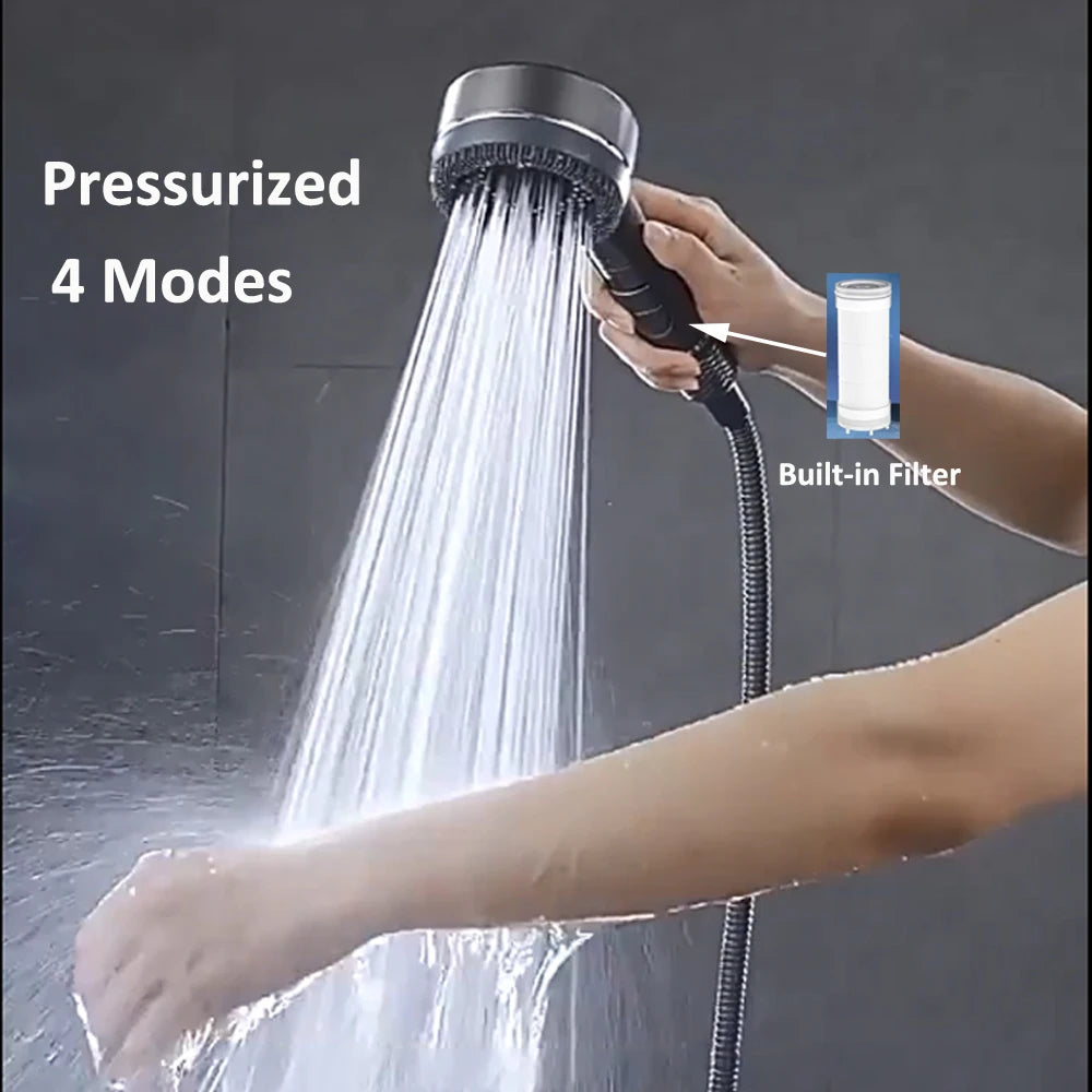 New Filter Shower Head 4 Modes Handheld High Pressure Water Saving Shower Head Massage Sprayer Bathroom Accessories Set Oasis Select