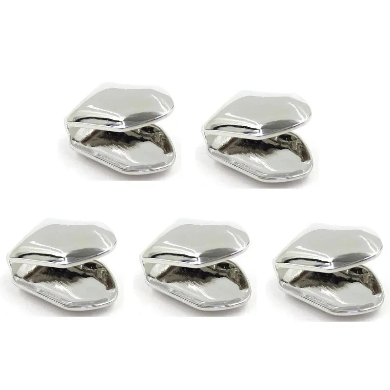 1/5pcs 3 Colors Custom Fit Gold Plated HipHop Single Tooth Grillz Cap Top Bottom Dental Grill Teeth Caps Halloween Cosplay Oasis Select Silver 5pcs