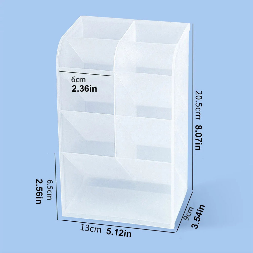 Multi Functional Desktop Pen Holder, Transparent Large Capacity Pen Holder, Stationery Organizer, Office Desk Pen Storage Rack Oasis Select 9 grids-transparent