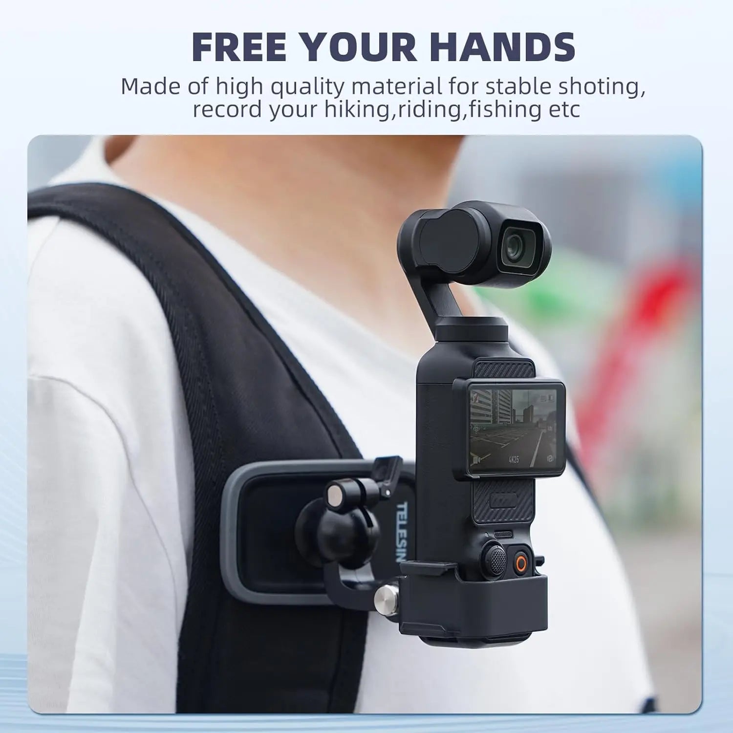 Magnetic Backpack Clip Mount for DJI OSMO Pocket 3 | 360° Ball