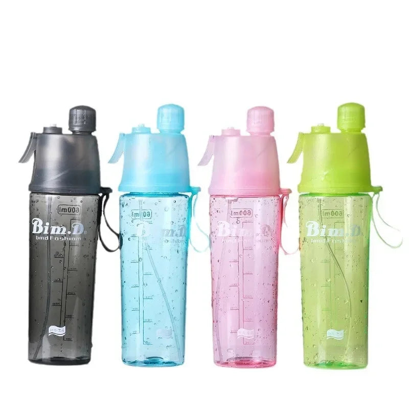 1/2/4PCS Creative Spray Portable Water Bottle Mist Atomizing Bottle for Outdoor Sports Gym Fitness Reusable Leak Proof Drinking Oasis Select