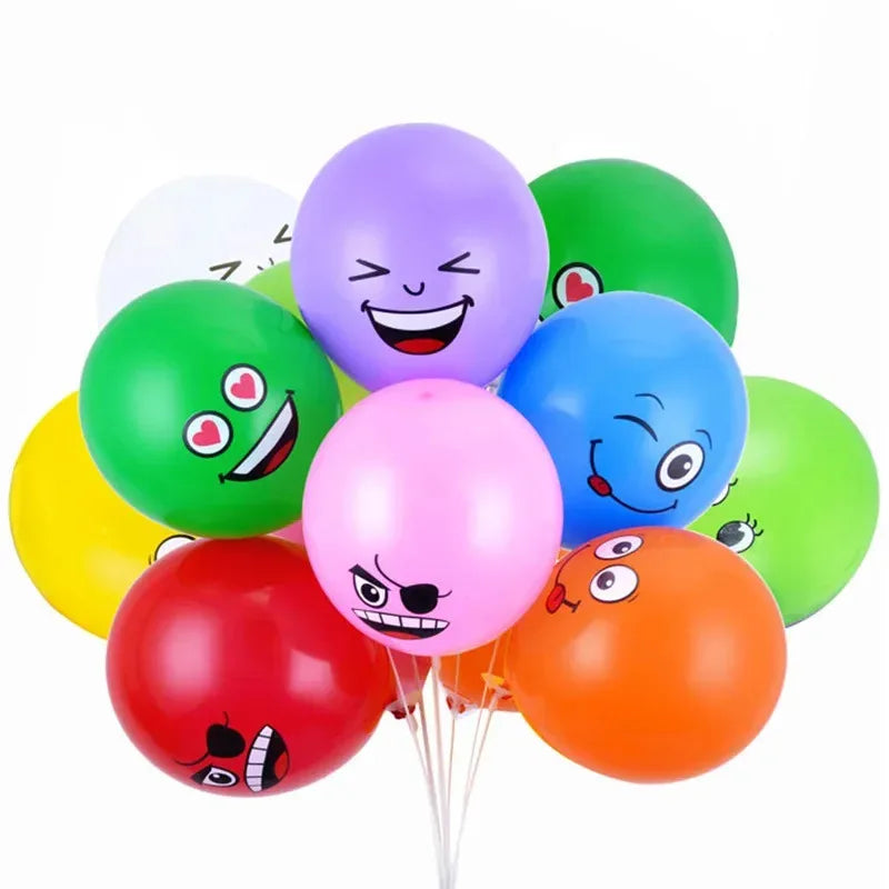 10-70Pcs 12inch Cute Funny Big Eyes Smiley face latex balloons Birthday Party decoration Inflatable balloon Baby Shower Globos Oasis Select