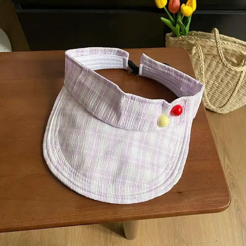zomer pet dames Plaid Empty Top Sun Visor Hat Women uv차단 шляпа женская от солнца Gorros para el sol de mujer Adjustable Cap Oasis Select Purple