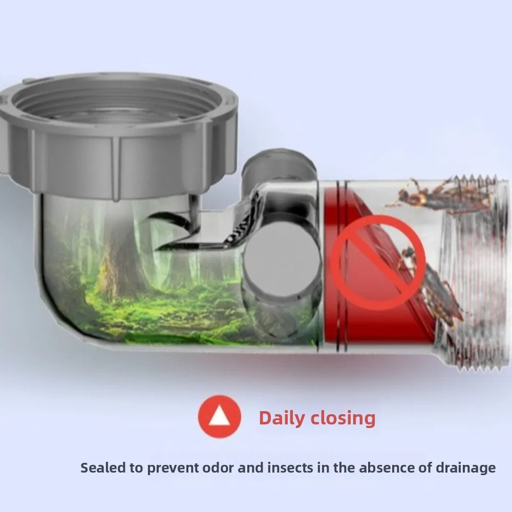 plastic Wash Basin Drainage Pipe Kit Curved Tube Anti-Blocking Drain Pipe Joint Fast Connection Odor Proof Oasis Select