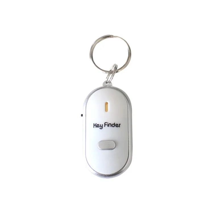 Whistle Key Finder Keychain – LED Flash & Beep Anti-Lost Key Finder Keychain Oasis Select White