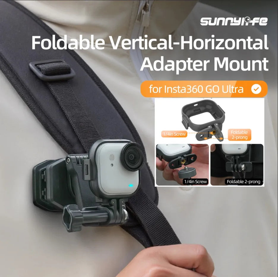 Foldable Quick-Release Expansion Bracket Frame for Insta360 Go Ultra