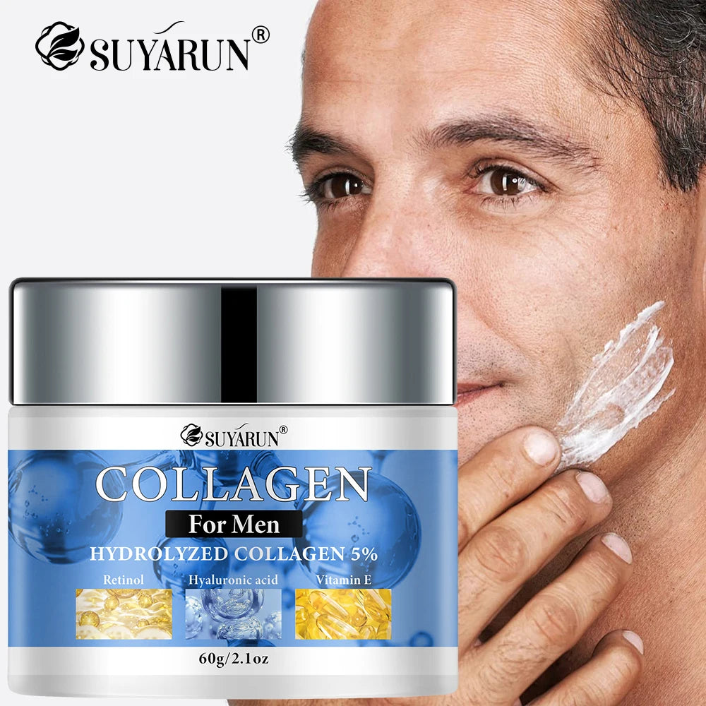 SUYARUN Collagen Men's Face Cream - Hydrating Moisturizer for Dry Skin | Non-Greasy Formula & Fast Absorption Daily Skincare. Oasis Select