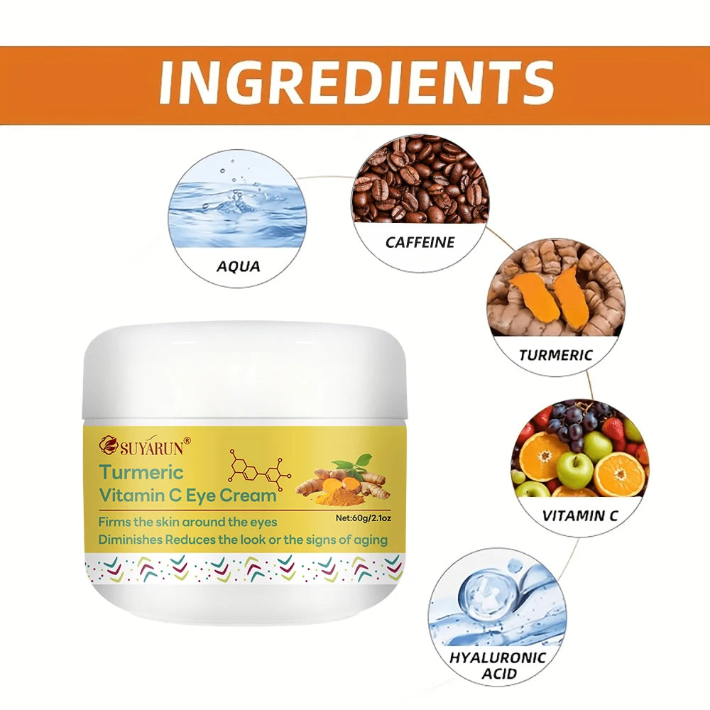 SUYARUN Eye Cream with Turmeric And Vitamin C - Dark Circle Treatment Anti-Aging Hydrating And Brightening Formula for Eye Care. Oasis Select