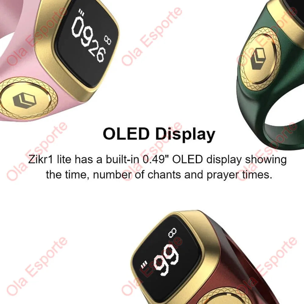 Smart Zikr Ring Digital Tasbih Counter | 5 Prayer Times & Qibla