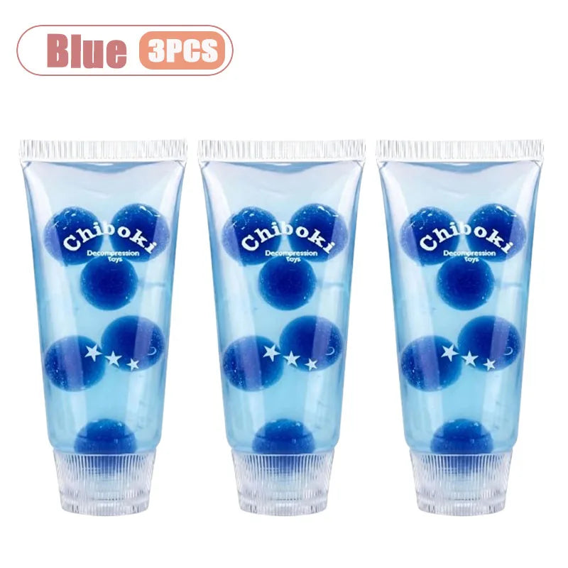 1-10PCS Toothpaste Tube Soft Gel Squishy Slow Rising Stress Relief for Adult Fidget Sensory Decompression Cute Pocket Gadget Oasis Select Blue-3PCS