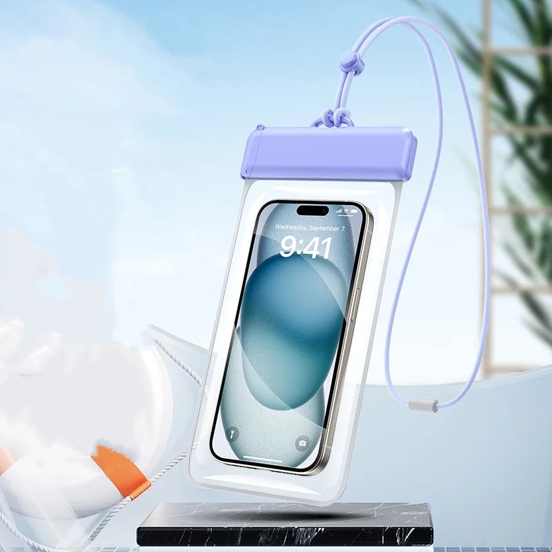 New Floating Airbag Waterproof Phone Bag Swimming Sports Bag Pouch Phone Case Touchscreen Phones Protector Cover Bags Oasis Select Purple