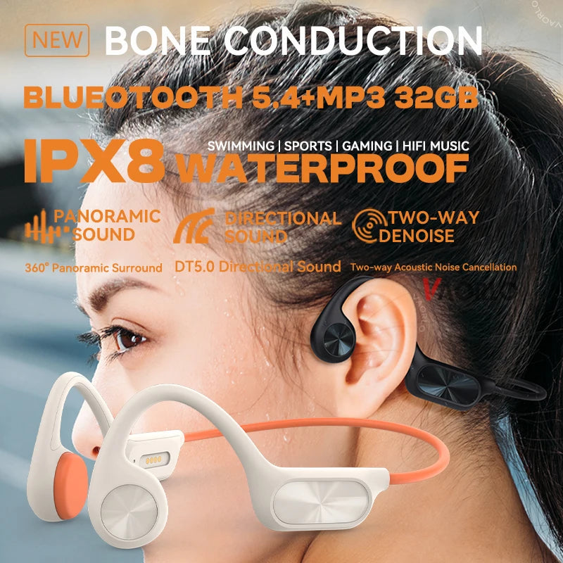 New-X7 Bone Conduction Wireless Headphone Bluetooth 5.4 IPX8 Waterproof Swim Headset 32GB MP3 Player HIFI Music Sports Earphone Oasis Select