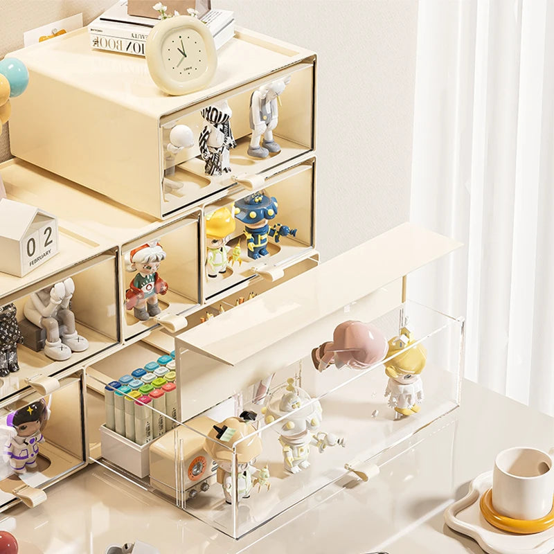 Storage Box with Drawers – Desk Organizer & Collectible Display