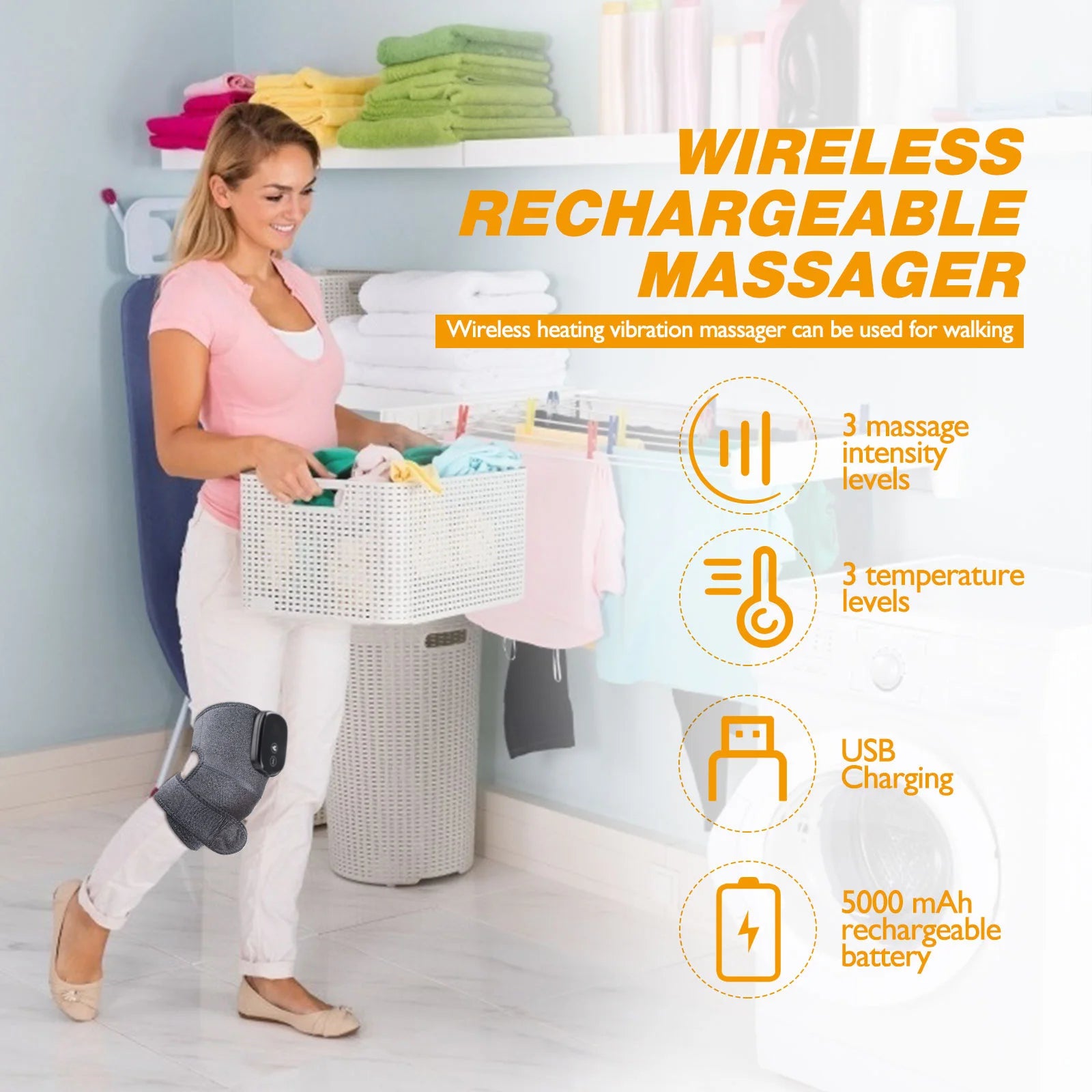 3-in-1 Heated Vibration Massager – Knee, Shoulder & Elbow