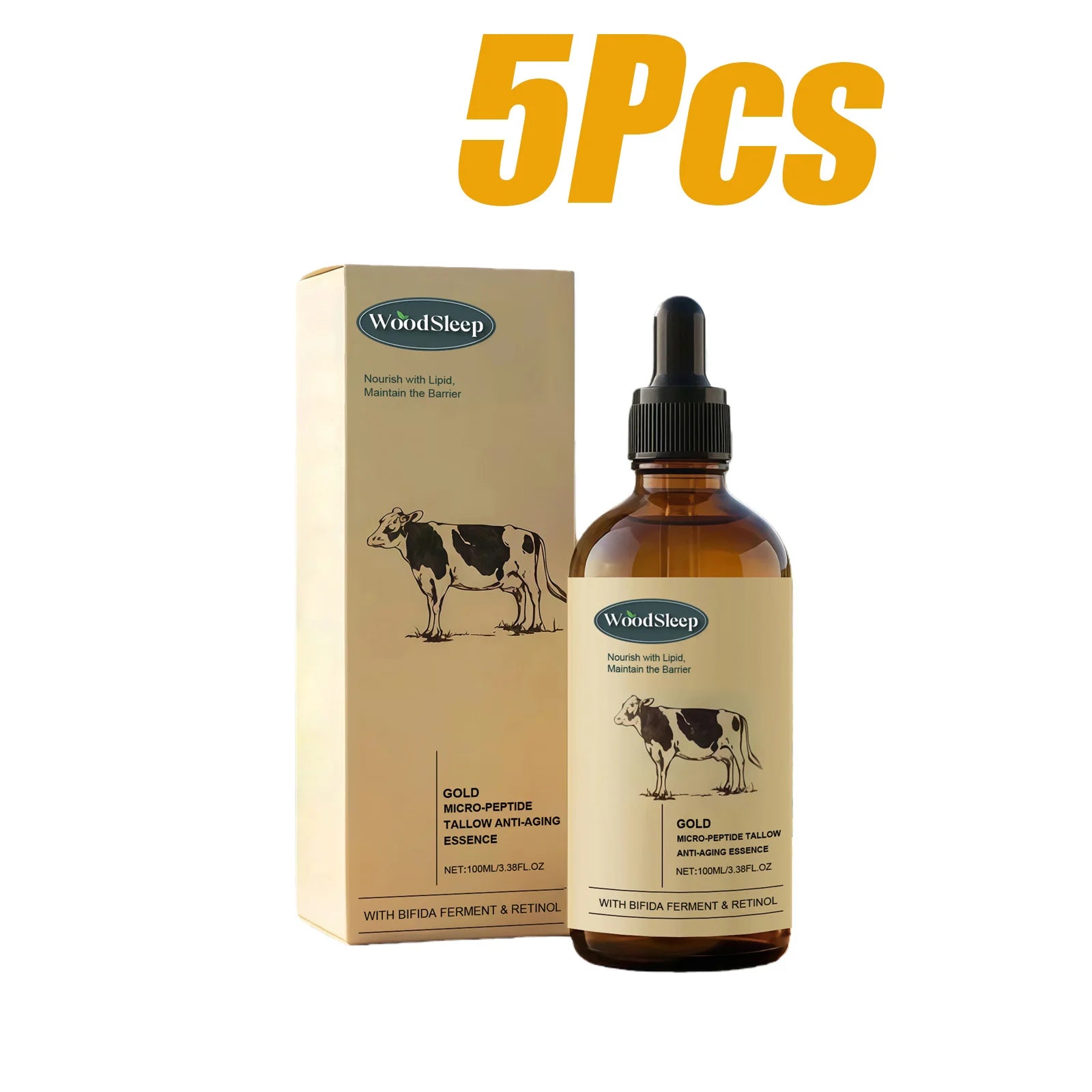 WOODSLEEP Beef Tallow Retinol Firming Face Serum 100ml Anti-Aging Face Serum Oasis Select 500ml Boxed