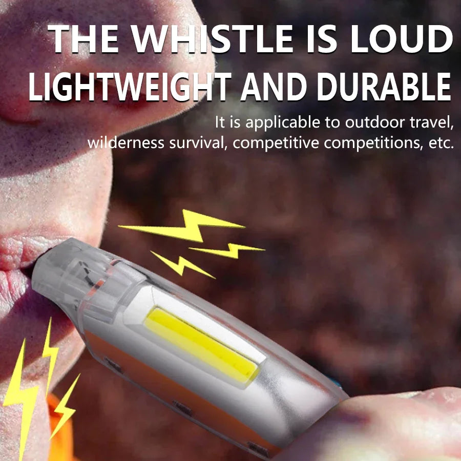 EDC Powerful Whistle Light USB Rechargeable Key Chain Led Flashlight 3-speed Adjustment Emergency Torch For Dog Bird Training Oasis Select
