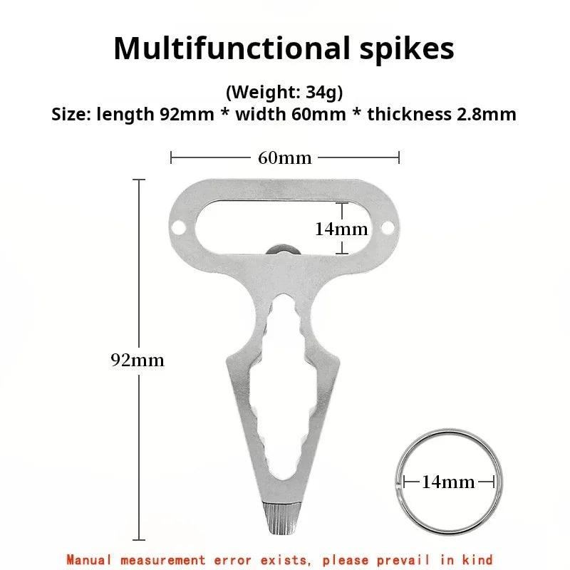Stainless Steel EDC Self-Defence Pointed WrenchOutdoor Camping SuppliesMultifunctional ToolsPortable Bottle Opener Oasis Select