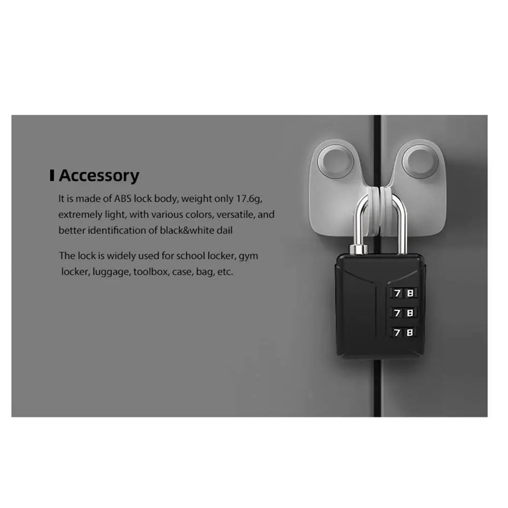 Backpack Zipper Lock Mini Password Padlock Trolley Case Password Lock Student Dormitory Cabinet Password Lock Oasis Select