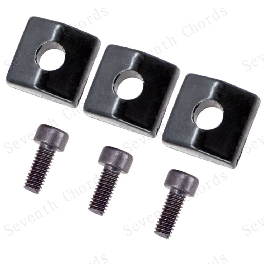 3 Sets Electric Guitar Tremolo Bridge String Locks Nut Block Clamp & Hex Screws Guitar Strings Locking System For Floyd Rose Oasis Select Black