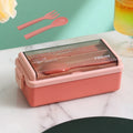 Single/double Layer Lunch Box Portable Leakproof Student Microwave Dinnerware Set with Fork Spoon Food Snack Storage Container Oasis Select Single-Pink