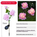 LED Solar Simulation Roselle Rose Flower Lamp, Outdoor Waterproof Garden Lawn Lamp, Ground Insert Lamp, Decorative Lamp Oasis Select purple