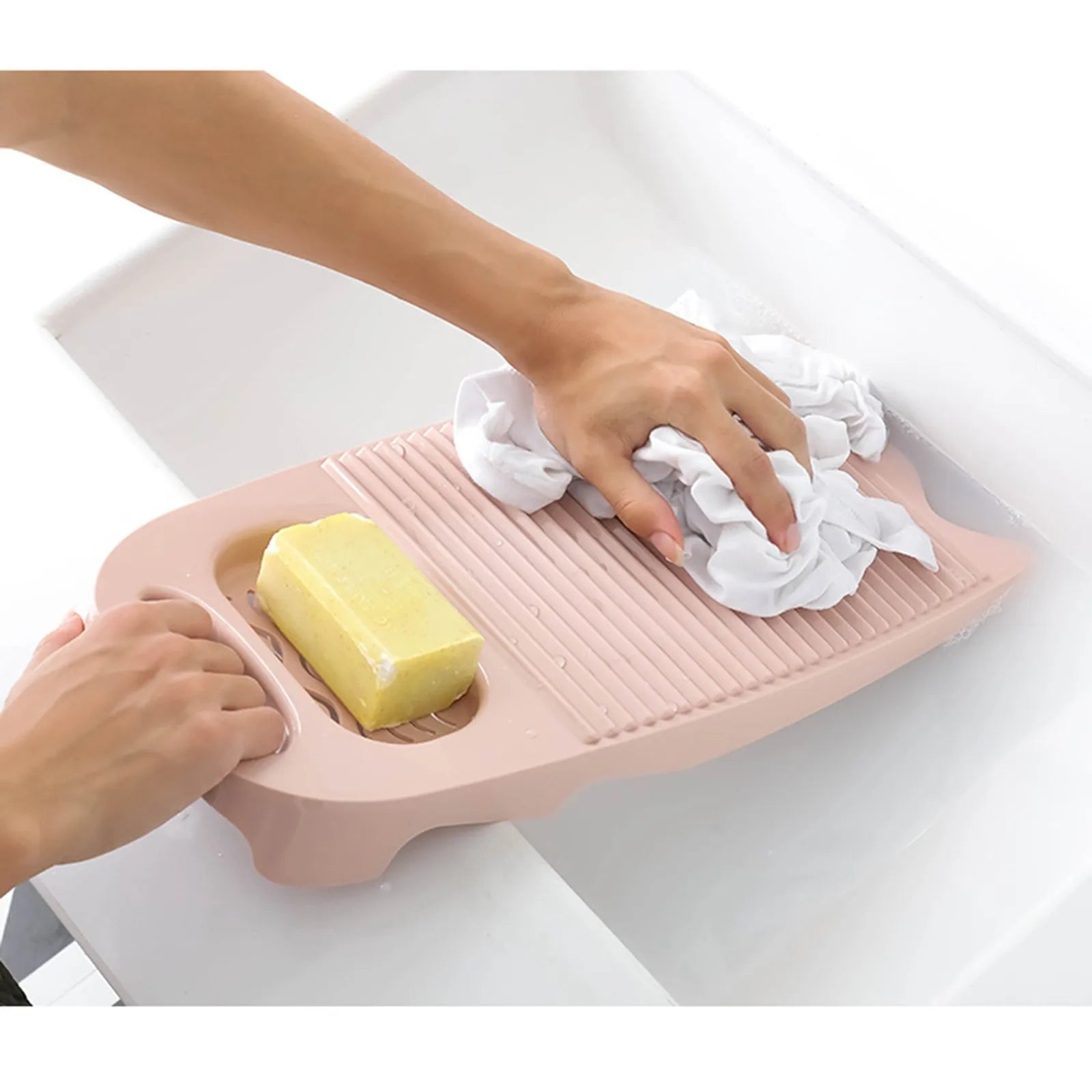 Wash Board Thickened Hand Wash Laundry Boards Dirty Clothes Washboard with Soap Holder Design for Underwear Lingerie Cleaning Oasis Select