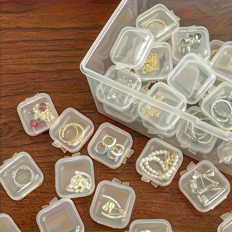 Stackable Clear Plastic Jewelry Boxes With Lids For Earrings Rings Beads Pills Small Parts Organizer Produce Storage Box Oasis Select
