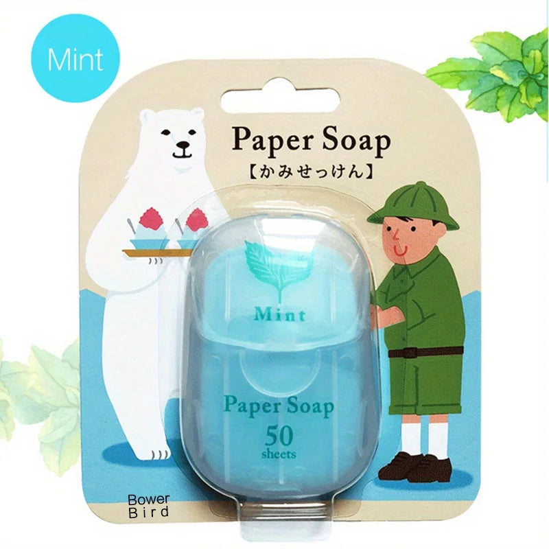 Portable Paper Soap Tablets – 50 Disposable Travel Soap Sheets Travel Soap Tablets Oasis Select Mint 50pcs