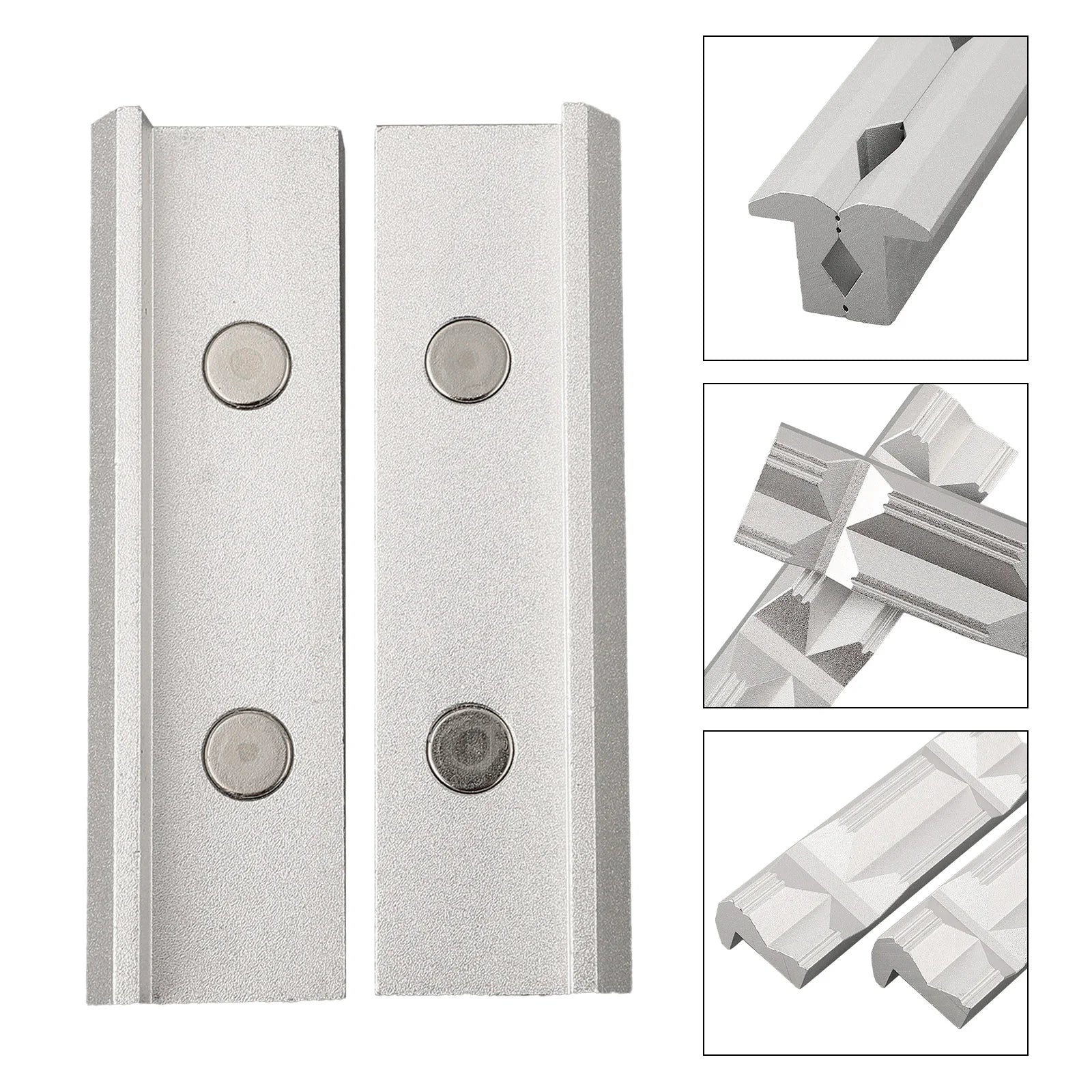 1pair 4/5/6/7/8 Inch V-clip CNC Milling Steel Vise Hard Jaw Fixture V-Type Jaw Aluminum Alloy Vise Jaws Hand Tools Oasis Select