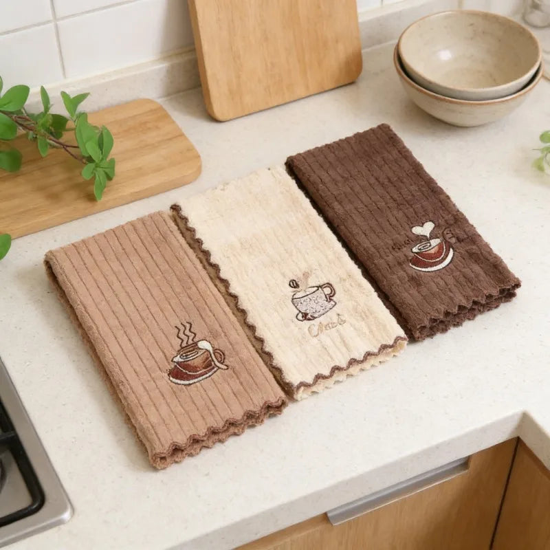 4PCS brown cloth, suitable for household use, perfect for cleaning in the kitchen, bathroom, and bedroom Oasis Select