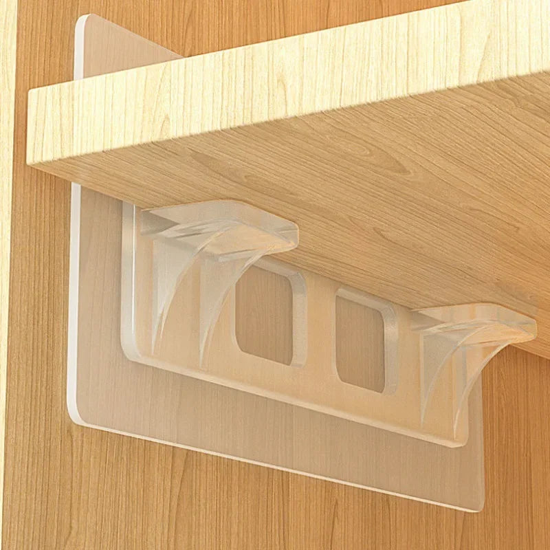 6/12pcs Wardrobe Divider Brackets Non-Marking Sticky Kitchen Cabinet Divider Brackets Anti-Side Slip Layer Support Brackets Oasis Select