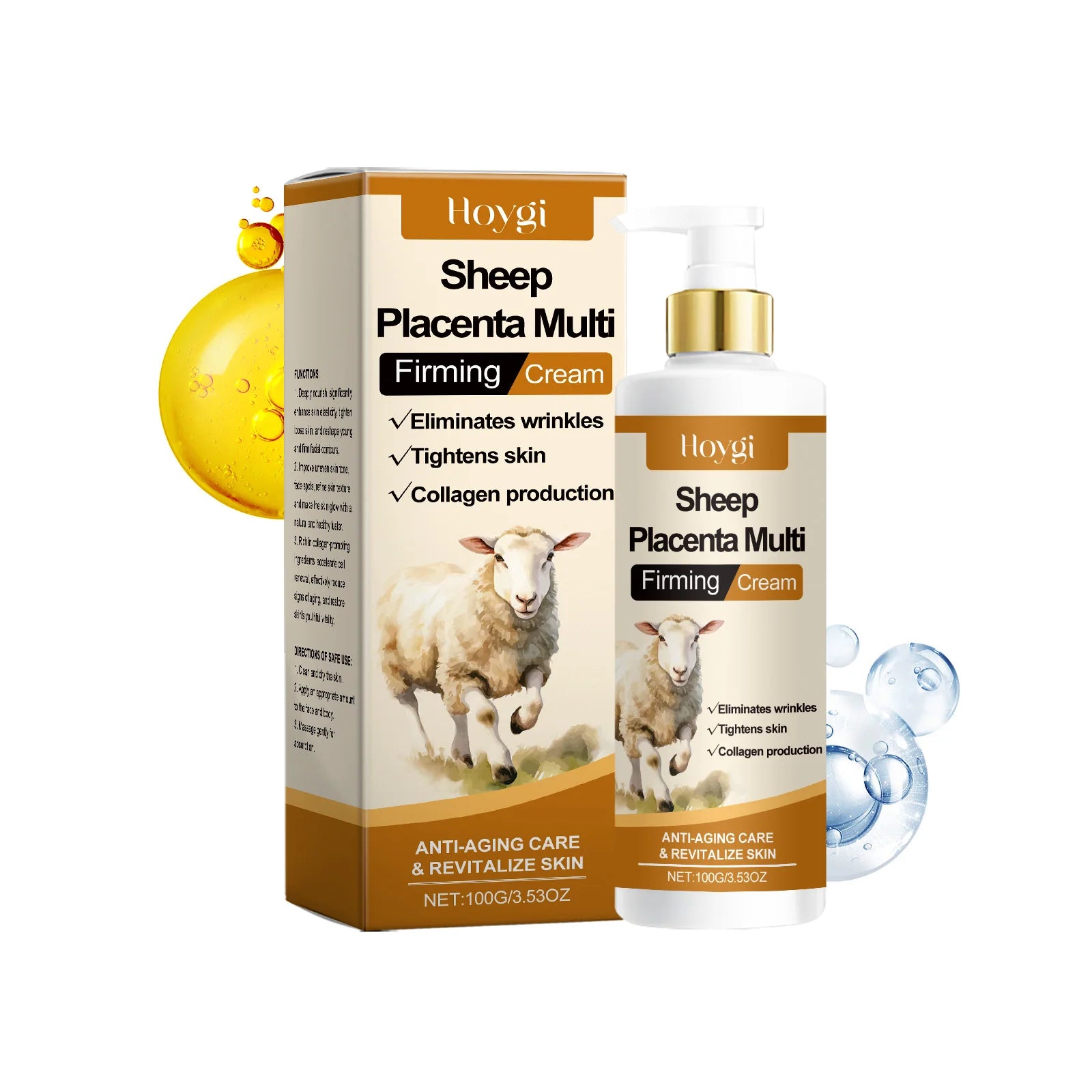 Hoygi Sheep Placenta Firming Cream – Collagen Anti-Aging Firming Body Cream Oasis Select 100g Boxed