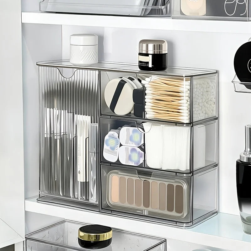 Clear Acrylic Makeup Organizer Storage Box With Drawers For Bathroom Vanity Countertop Desk Cosmetic Display Produce Clothes Oasis Select