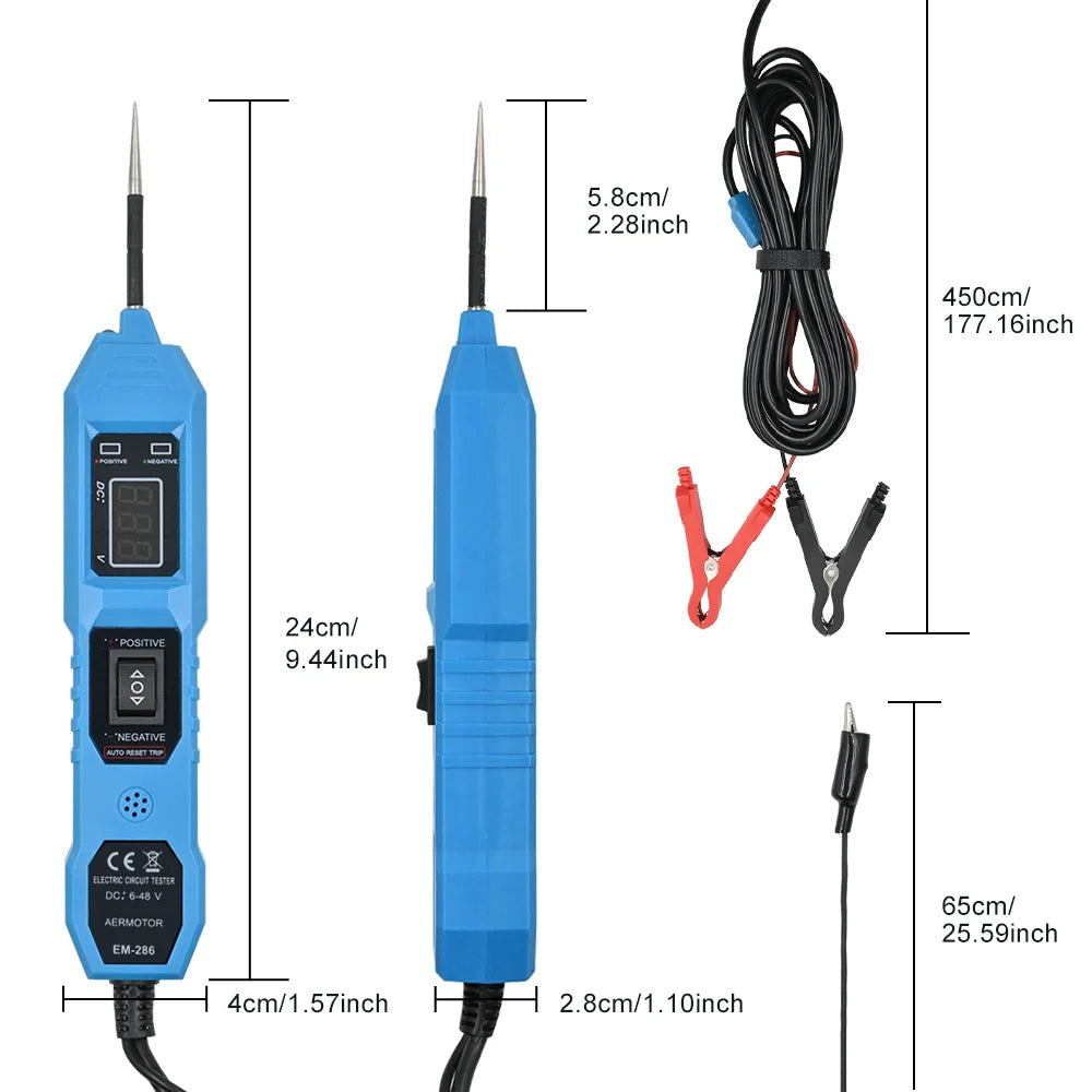 Automotive Circuit Tester Voltage Display LED Probe Kit 6-48V Automotive Circuit Tester Oasis Select