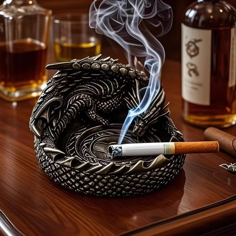 Creative European Dragon Ash Tray Ashtray Outdoor Ash Plate Cigarette Smoking Accessories Home Office Desktop Halloween Decor Oasis Select