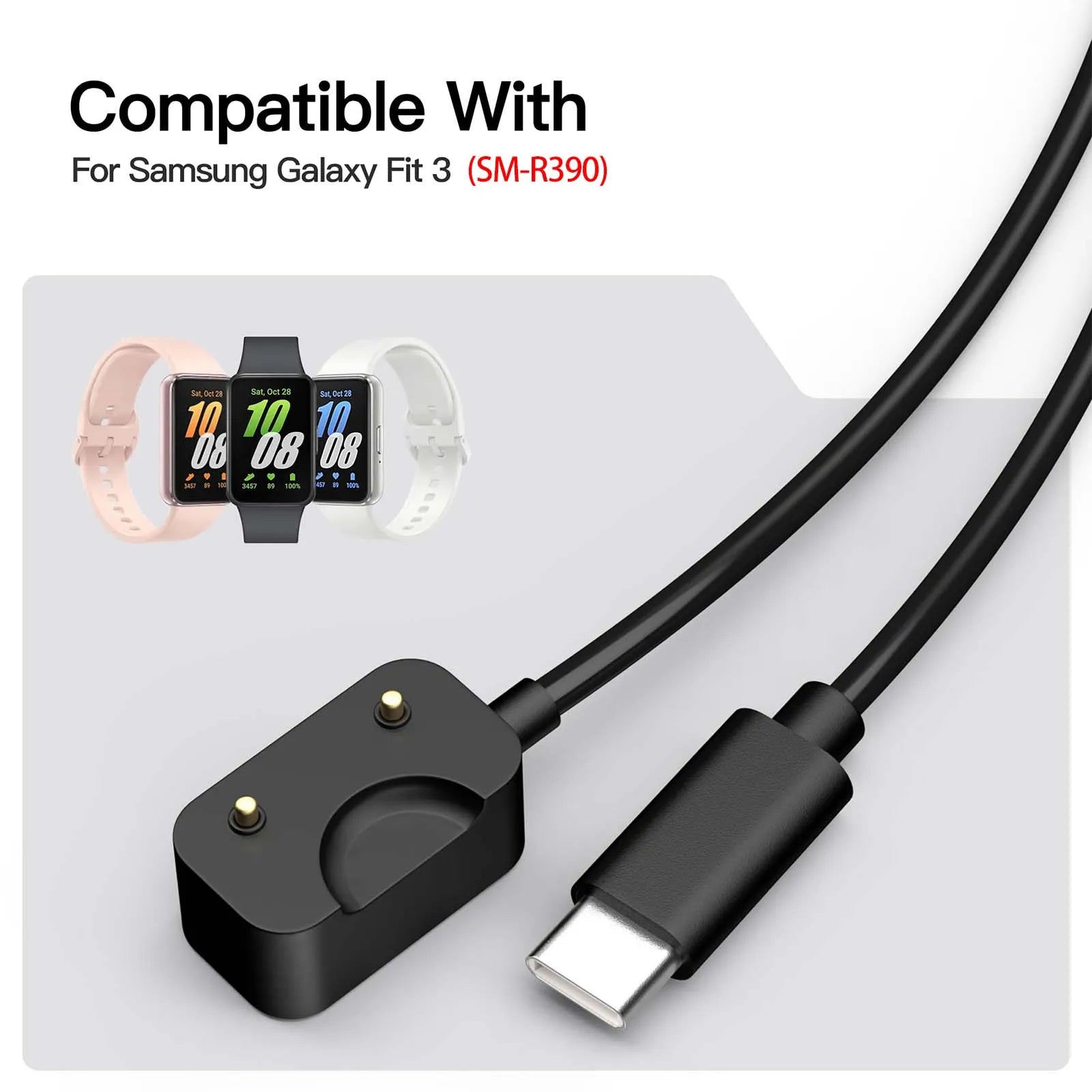 Magnetic Charger Cable for Samsung Galaxy Fit 3 – 100cm Smartwatch Charging Cable Oasis Select