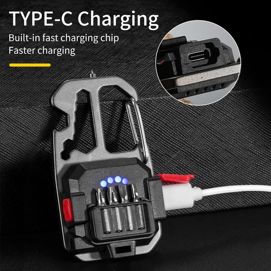 COB Keychain Work Light – 8 Modes 500LM Rechargeable LED