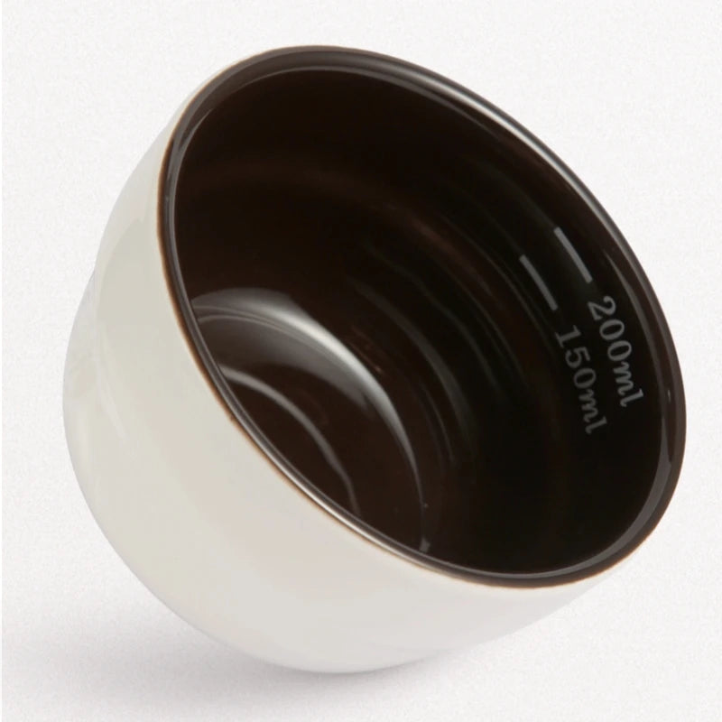 200ml Coffee Cup Thickened Ceramic Measuring Bowl Heat Resistant U Cupping Cup with Spoon Espresso Measuring Cup with Scale Oasis Select