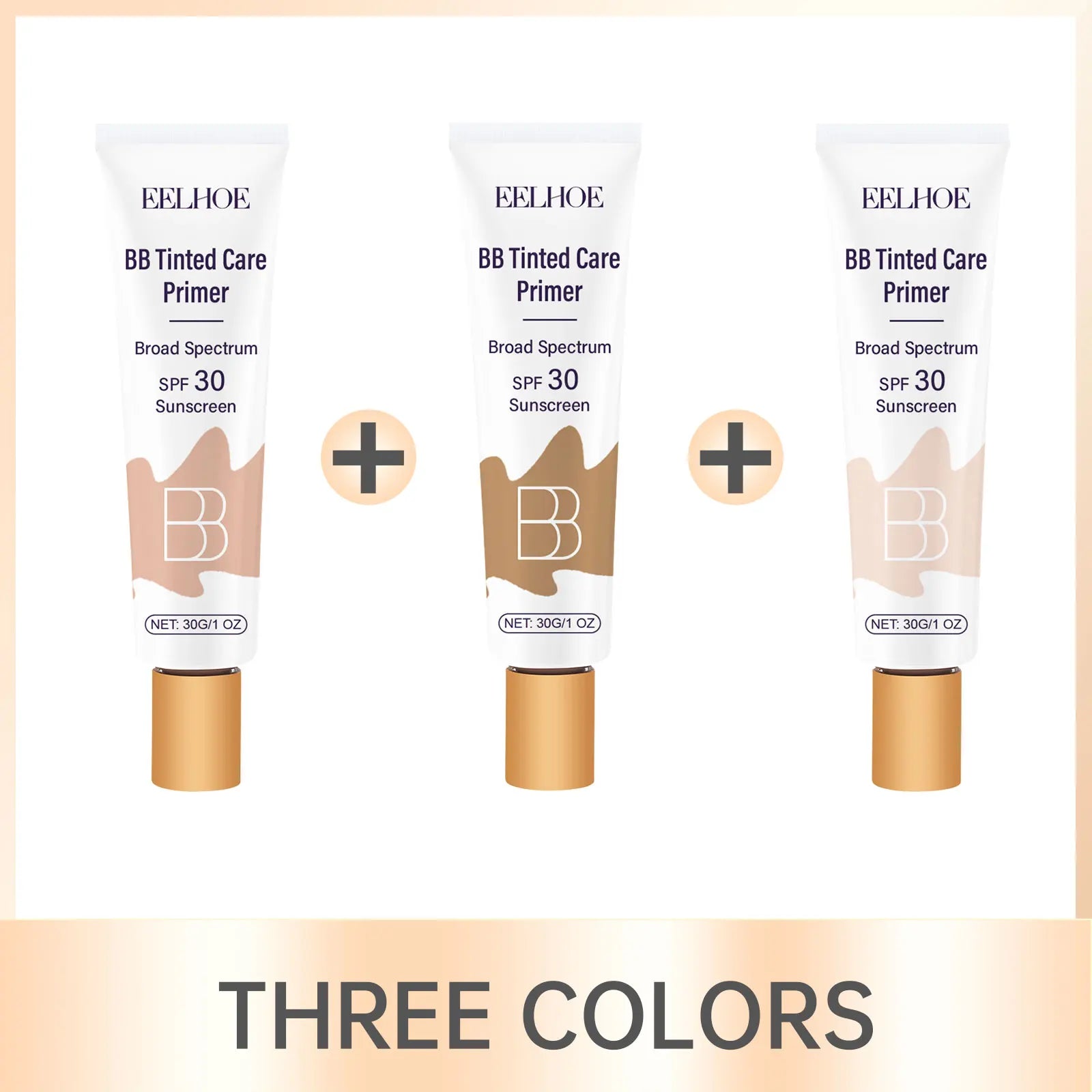 Tinted BB Cream with SPF 30 Full Coverage Invisible Pores Acne Brightening Niacinamide Nude Makeup Facial Foundation Waterproof Oasis Select 3 Colors