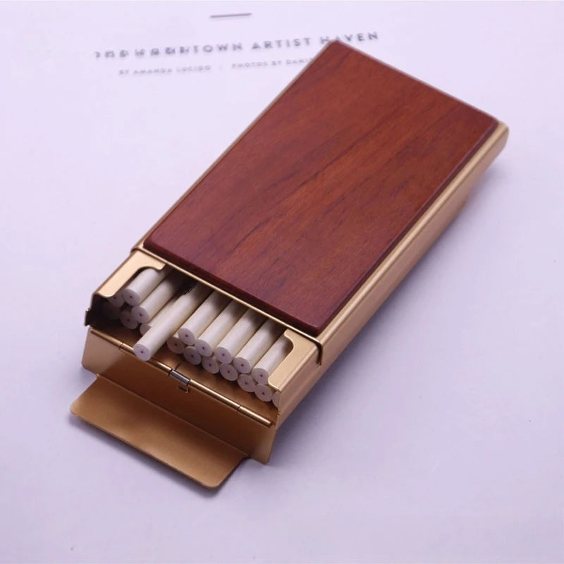 A high-end metal rosewood cigarette box with a 25-tube sliding lid design and a beautiful appearance Oasis Select