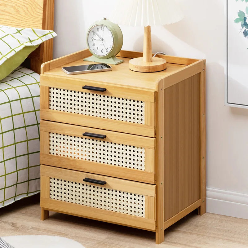 Bedroom bedside table drawer storage cabinet household living room snack locker storage box simple bedside locker Oasis Select