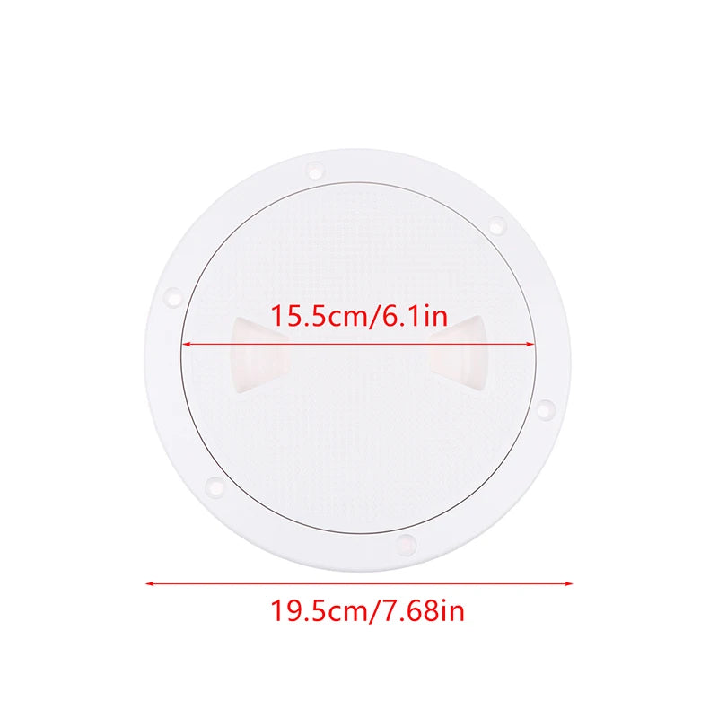 ABS Plastic Round Non-Slip Inspection Hatches Screw Out Access Hatch Cover 4'' 6'' 8'' With Detachable Cover For Kayaks Yacht Oasis Select 6inch White