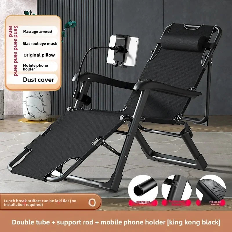 Folding recliner office siesta siesta bed summer balcony home leisure backrest outdoor chair Oasis Select Navy Blue