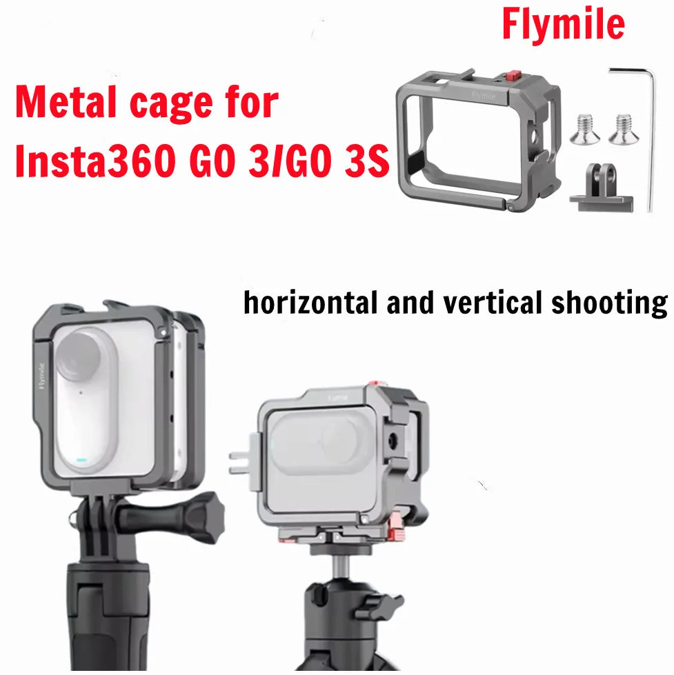 Flymile Aluminum Frame for Insta360 GO 3 / GO 3S | Cold Shoe